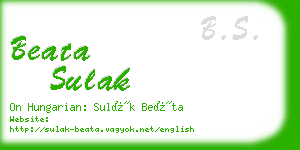 beata sulak business card